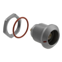 EGG.1K.302.CLL Lemo Push-Pull Connector Receptacle, Female Sockets 2 Position Solder Cup